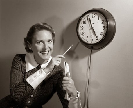 Vintage Woman with Notepad
