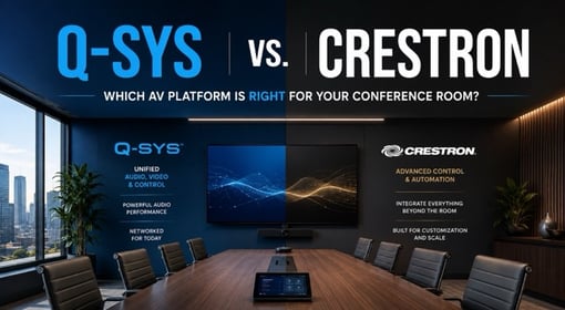 Q-SYS vs. Crestron conference room AV control system comparison